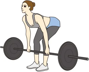 ルーマニアンデッドリフトをする女性
