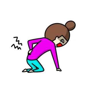 腰を怪我した女性