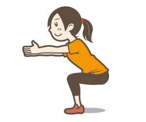 ヒップヒンジの練習をする女性