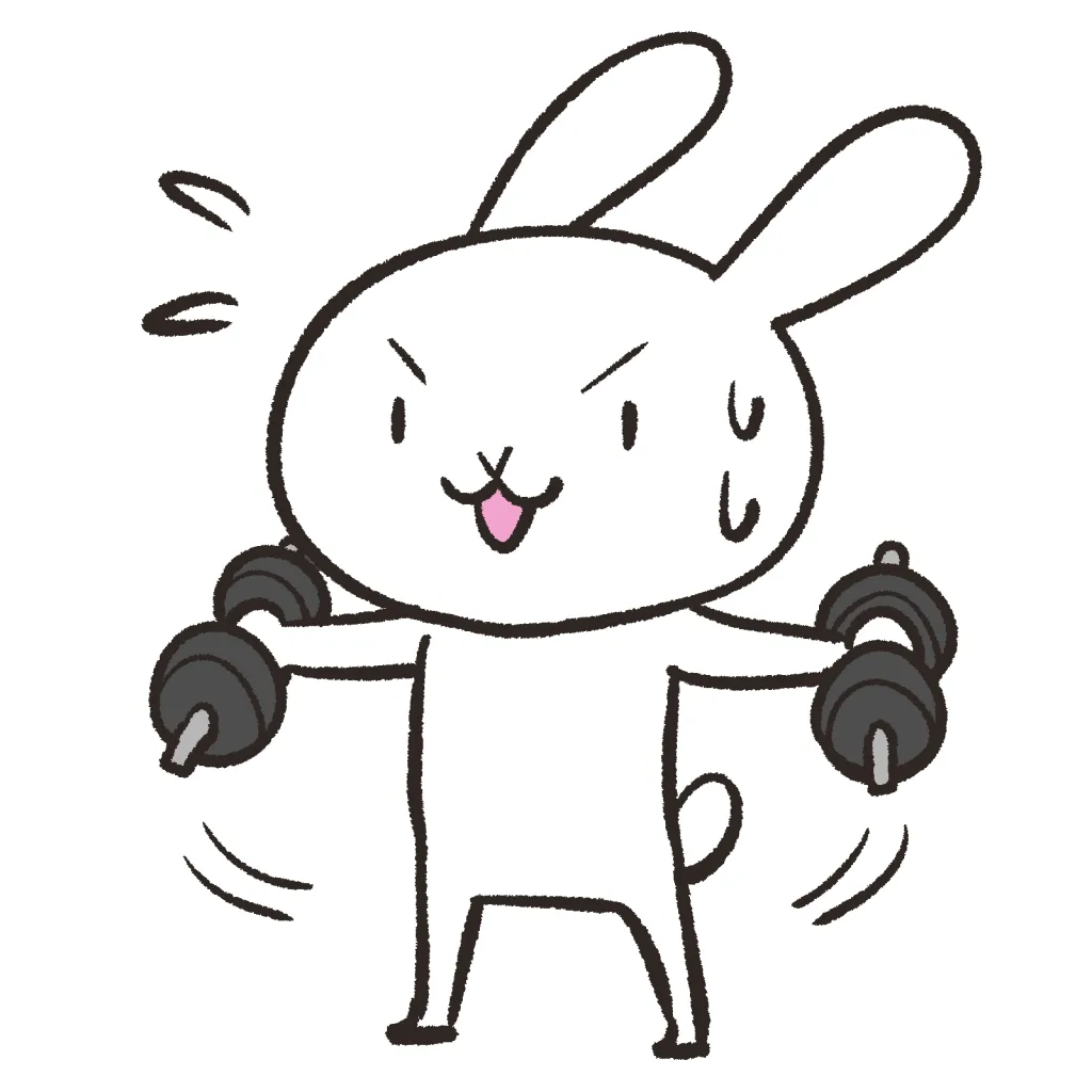 サイドレイズしてるうさぎ