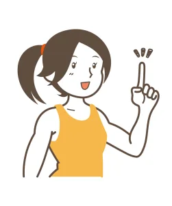 指さす筋トレ女性