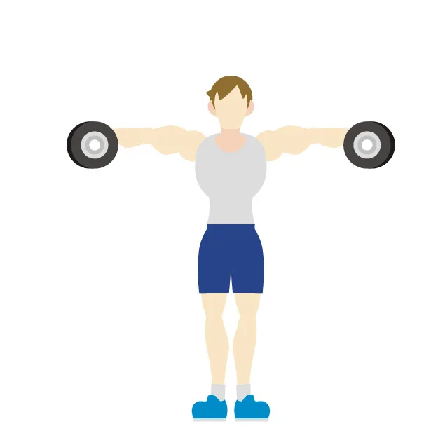サイドレイズをしてる男性