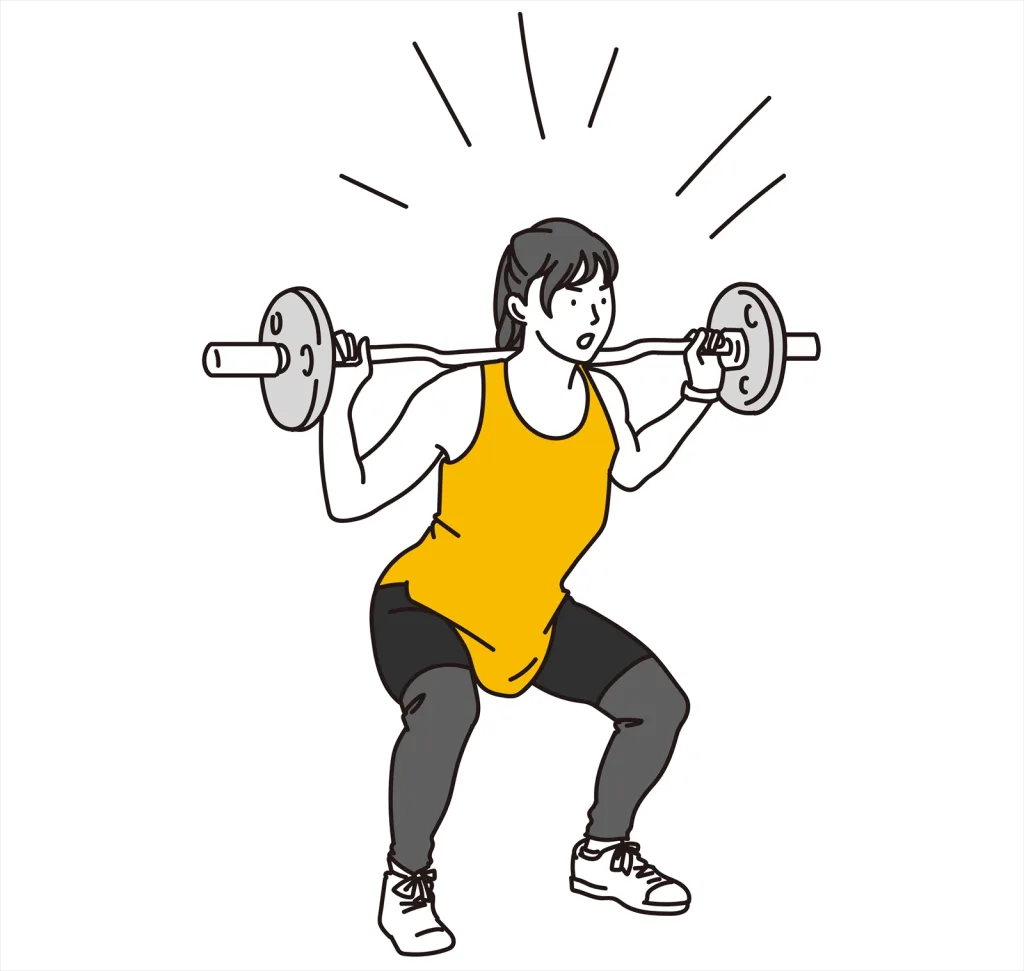 スクワットしてる女性