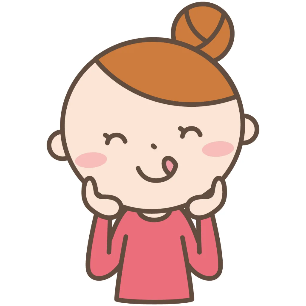 美味しいものを食べた女性