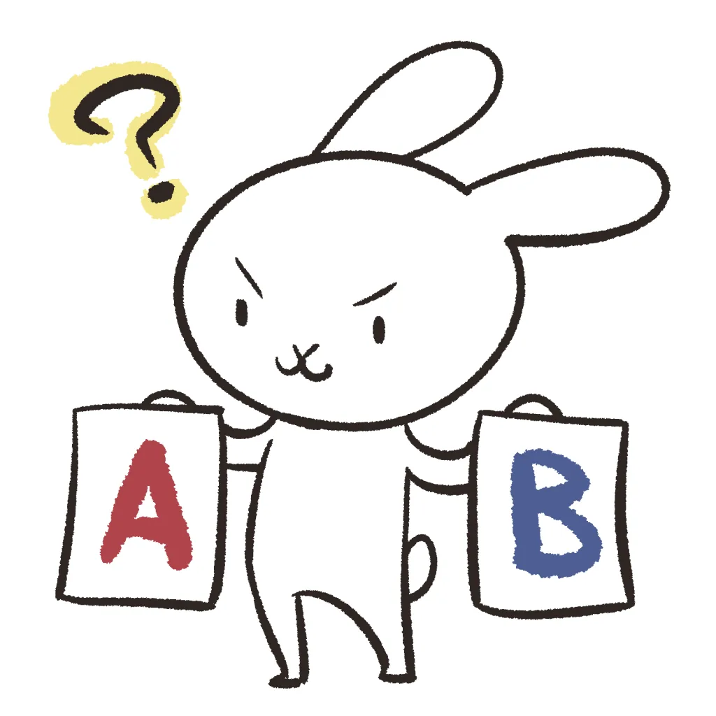 比較するウサギ