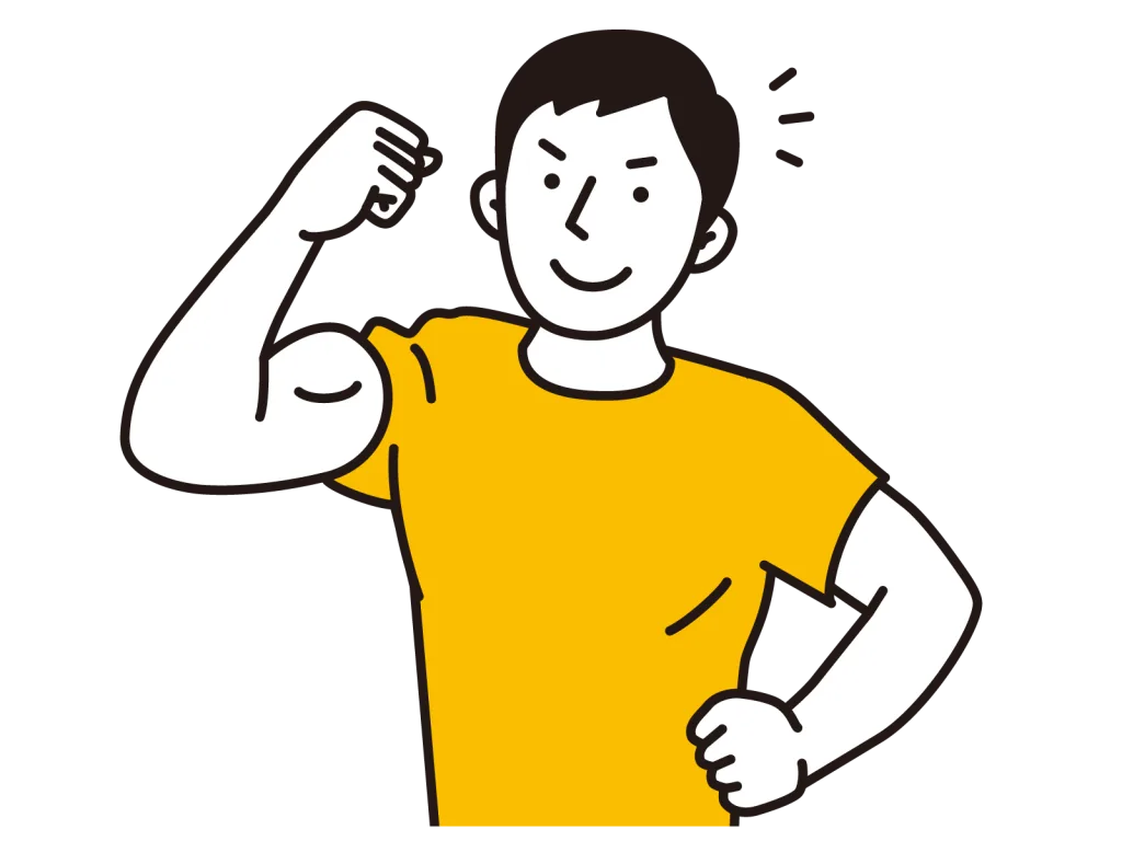 引き締まった体の男性