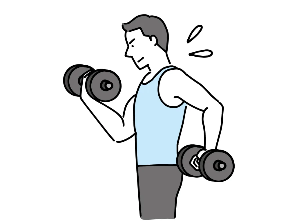 トレーニング中の男性