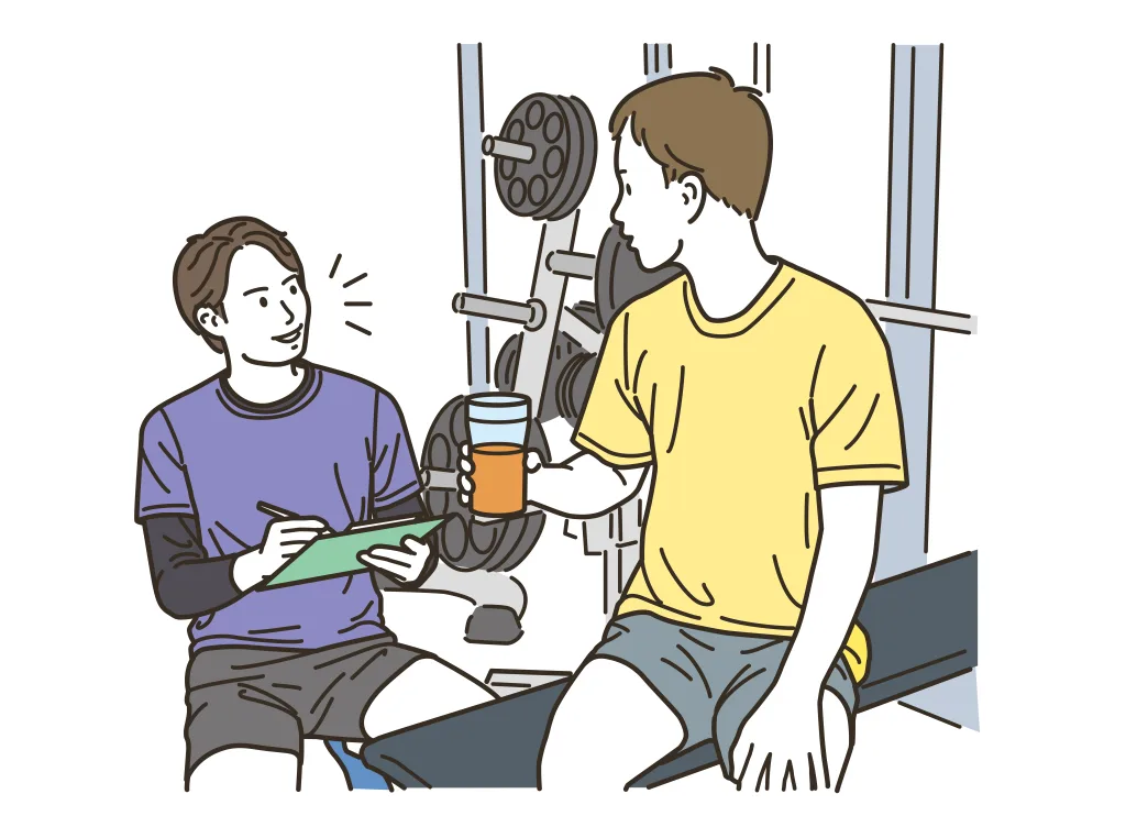 トレーナーと男性