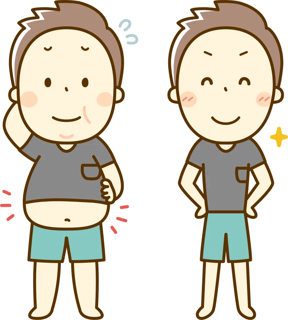 太っていたけど痩せた男性