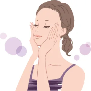 スキンケアをする女性
