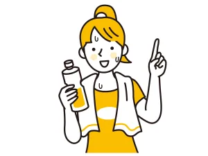 水分補給する女性