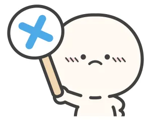 バツマークを持つ人